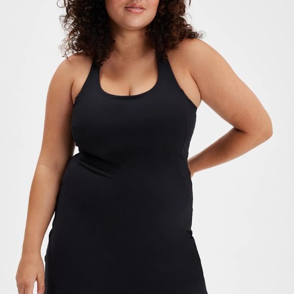 NWT girlfriend collective Paloma Racerback dress in black size L - Picture 2 of 6